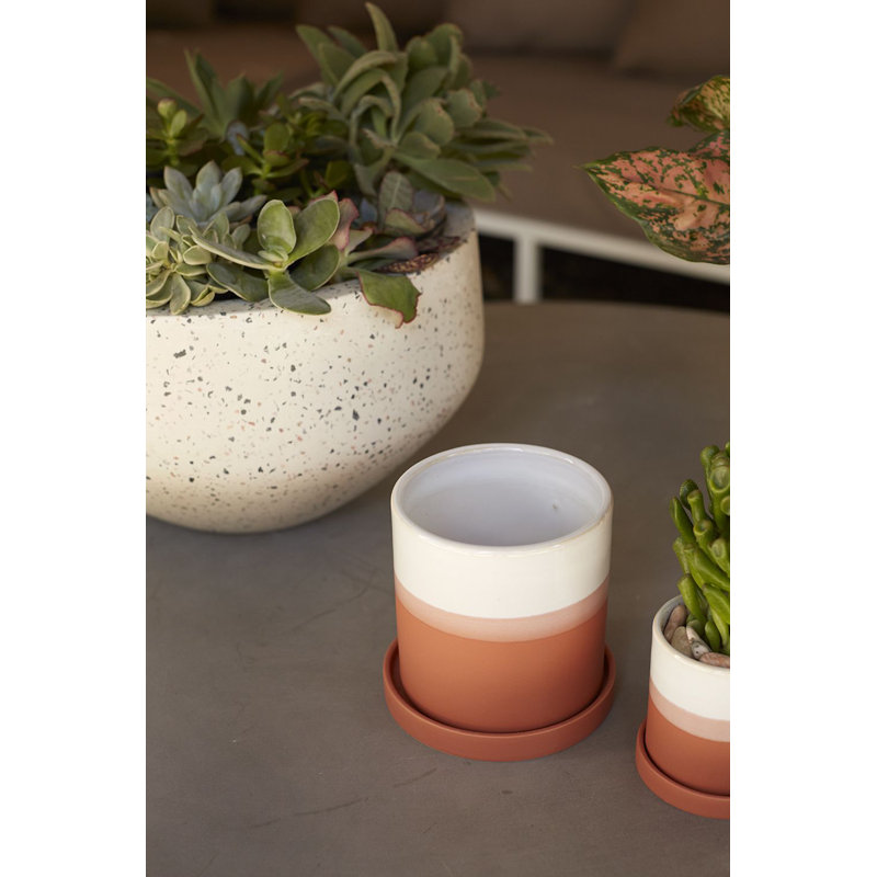 Edson Handmade Ceramic Pot Planter, 4,25" H x 4.5" W x 4.5" D