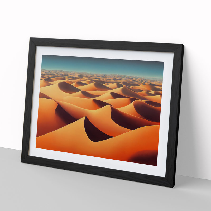 Desert Sand Dunes Vol.4 - Single Picture Frame Print, Black, 46cm H x 64cm W x 2cm D