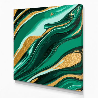 Abstrait art fluide sur toile verte 72