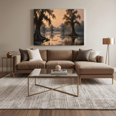 USA State Louisiana Black Canvas Wall Art