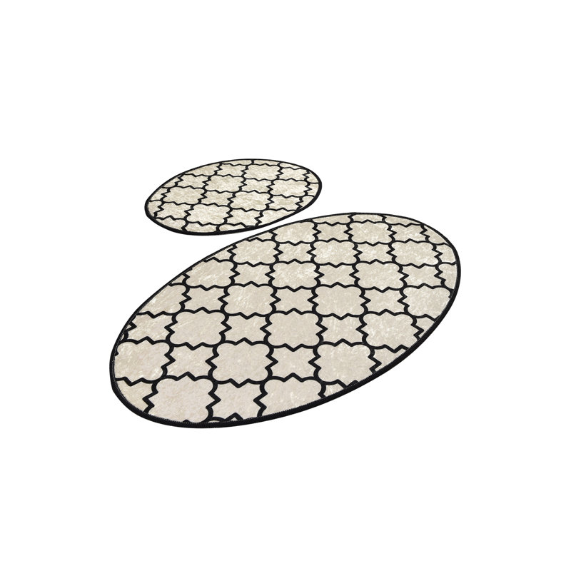 Monongahela Natural Fiber Non-Slip Bath Rug, White