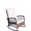 Chaise berçante avec siège spacieux et coussin de dossier épais - Usage extérieur confortable gris