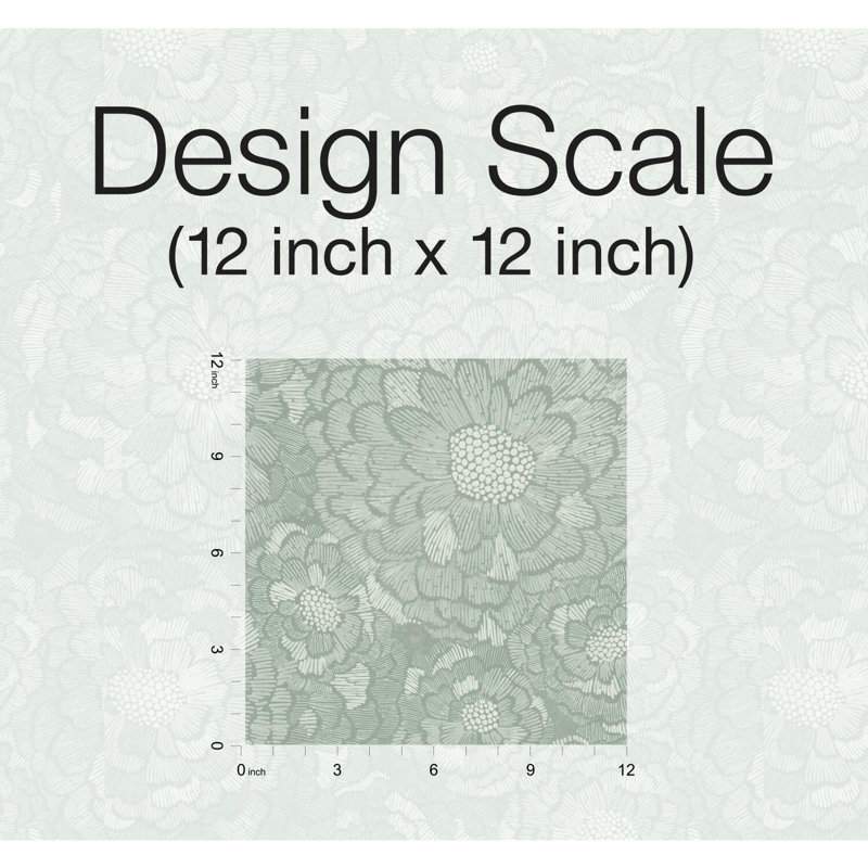 Peel & Stick Floral Roll, Green/Taupe