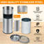 Stainless Steel Multi-Compartment Rubbish & Recycling Bin