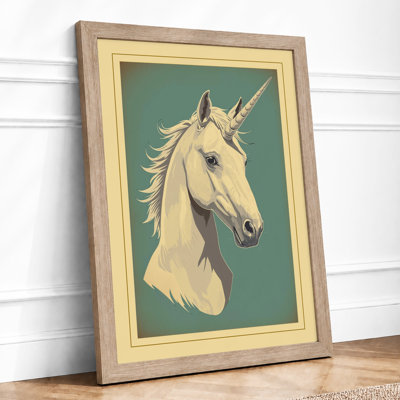 Cream Unicorn Vintage - Framed Print