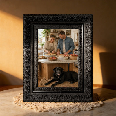 Black 1PC 5" x 7" Simple Picture Frame with Photo Protector