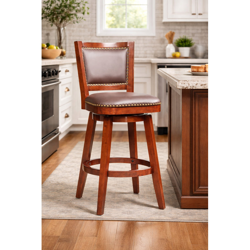Tabouret de bar et de comptoir Angelja, Cerisier, Tabouret de bar (siège d'une hauteur de 30 po)