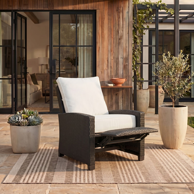 Fauteuil inclinable Landon, Blanc, Noir