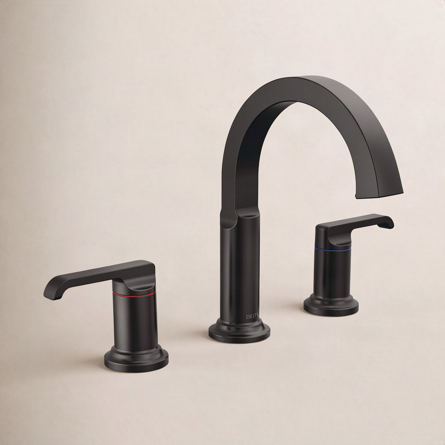 Tetra 3-Hole Widespread Bathroom Faucet, Matte Black