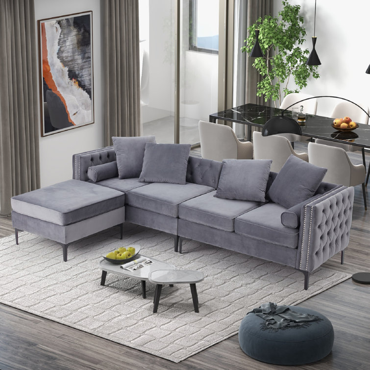 Velvet Floor Seating Couch, Velvet Sofa Sets, Modular Sofa