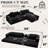Boneless Oversize Cloud Couch, L-Shape Sofa, Convertible Floor Sleeper Sofa Bed, No Assembly ,Eight Pillows,3-In-1,Side Pocket,Corduroy-360802345-360802346