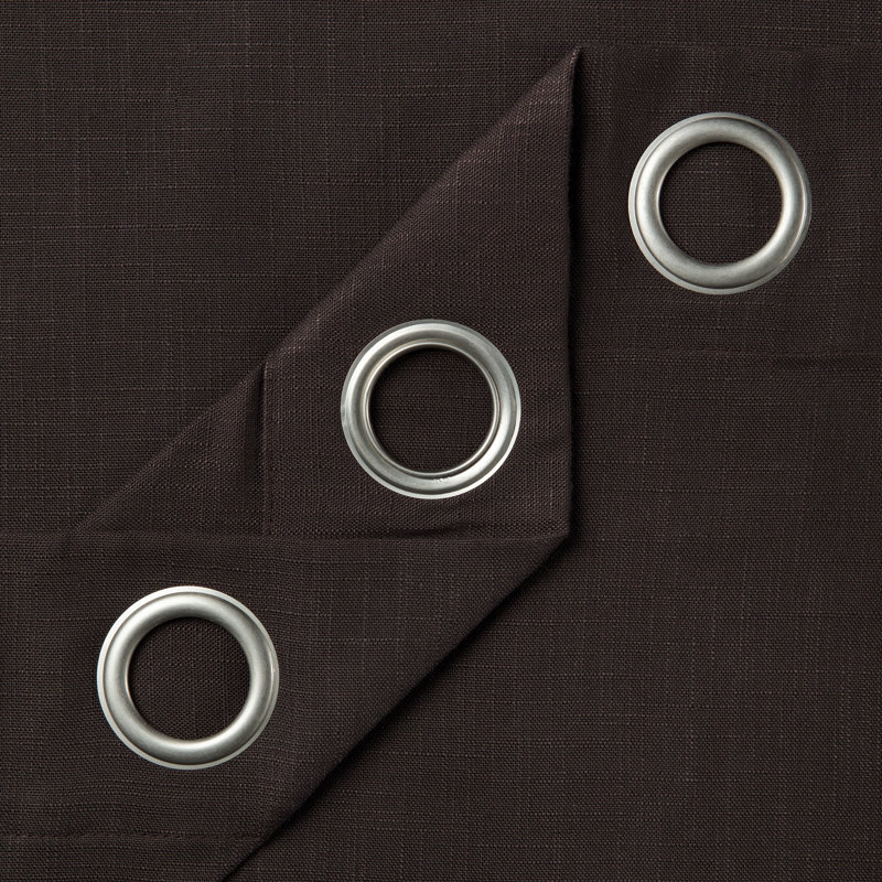Monge Solid Semi Sheer Grommet Curtain Panels, Java, 52" W x 96" L