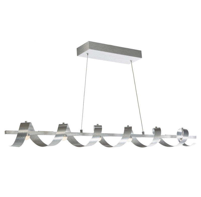 Rolling Hills - Light Kitchen Island Pendant, Brushed Aluminum