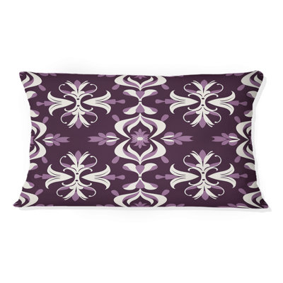 Coussin lombaire mauve damassé Elegance