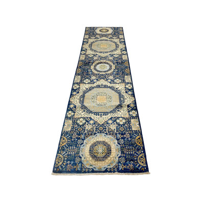 Tapis bleu marine / ivoire One-of-a-Kind 2 pi 6 po x 9 pi 7 po