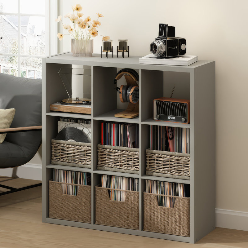 Tanvee 111.2cm H Media Shelves, Light Grey