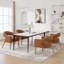 Chaises d'appoint robustes en polyuréthane, design moderne Mid-Century avec bois patiné, idéales pour les repas à la maison