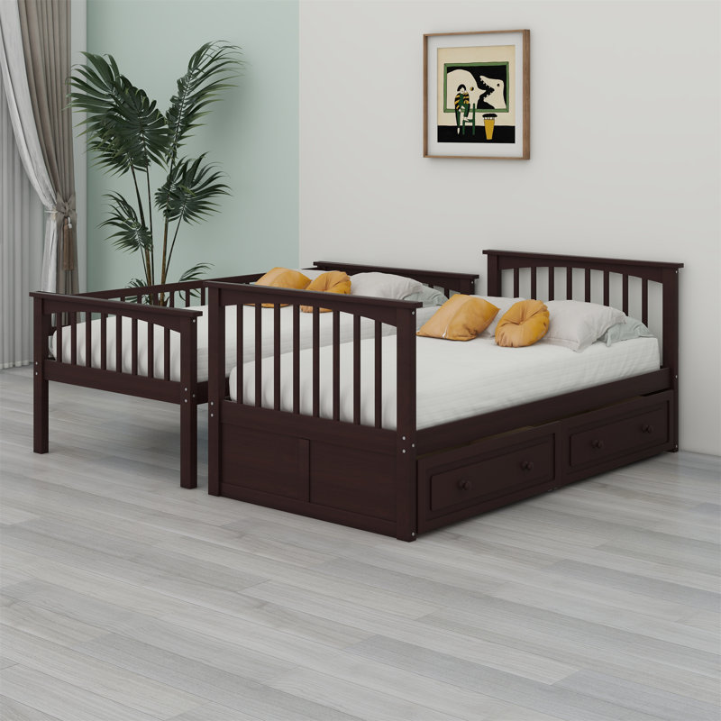 Bunk Bed With Drawers, Convertible Beds, Espresso