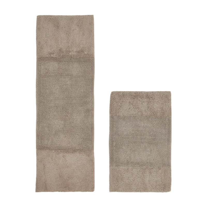Makaylynn Premium 100% Cotton 2155 GSM 2-Piece Bath Rug Set, OEKO-TEX® Certified, Non-Slip Spray Latex Backing, Plush Tufted, Super Absorbent, Machine Washable Bathroom Rugs, Beige