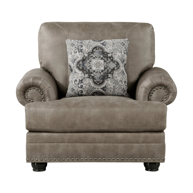 Fauteuil Ferland, Microfibre taupe brune