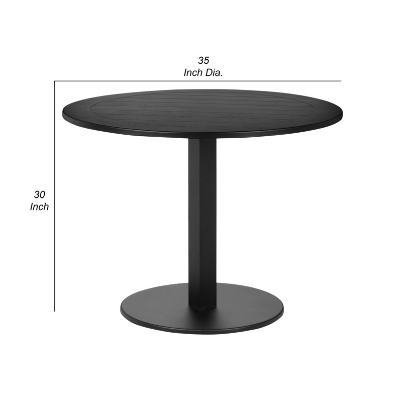 Juba 35'' Aluminum Fliptop Outdoor Dining Table, Black