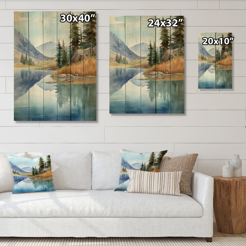 " Autumn Lake Reflections I ", 40" H x 30" W x 0.78" D