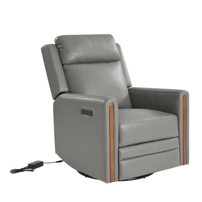 Regazzi Top Grain Leather Swivel Power Recliner