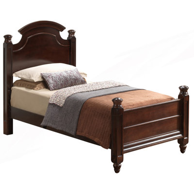 Twin Bed Frame, 4 Post Hand Carved Wood Bed Frame