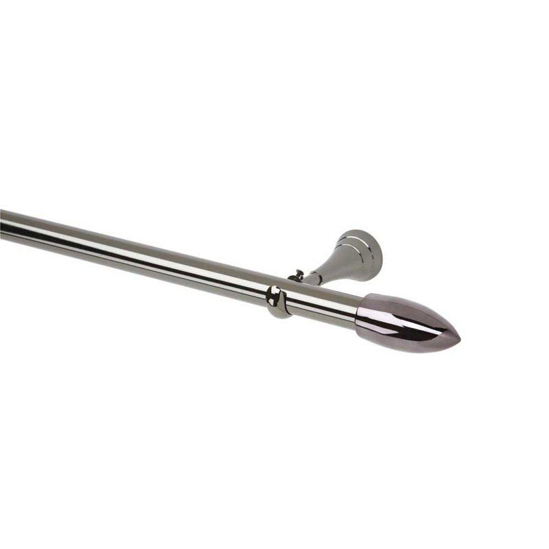 Single Curtain Pole, 180cm W, Chrome