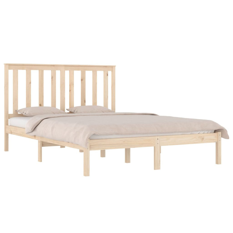 Bed Frame Solid Wood, natural, Double (4'6)