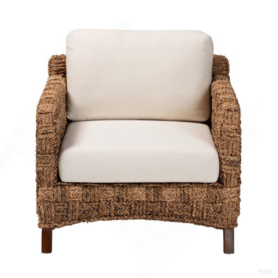 Chaise avec accoudoirs en acajou brun foncé et bohème moderne