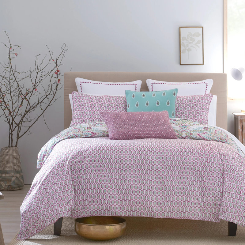 Jaipur Blue and Magenta Cotton Reversible Full Comforter Set