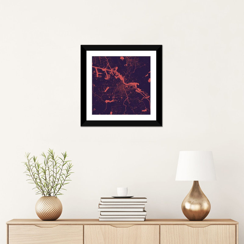 « amsterdam », impression sur toile tendue, H 16 po x l 16 po x P 1 po, Papier d'art encadré noir, Blanc