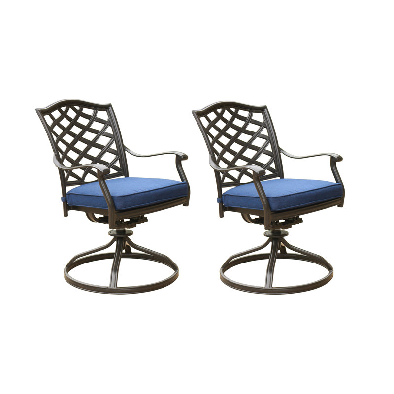 Fauteuil de patio Annecorinne, Marine, Espresso brun