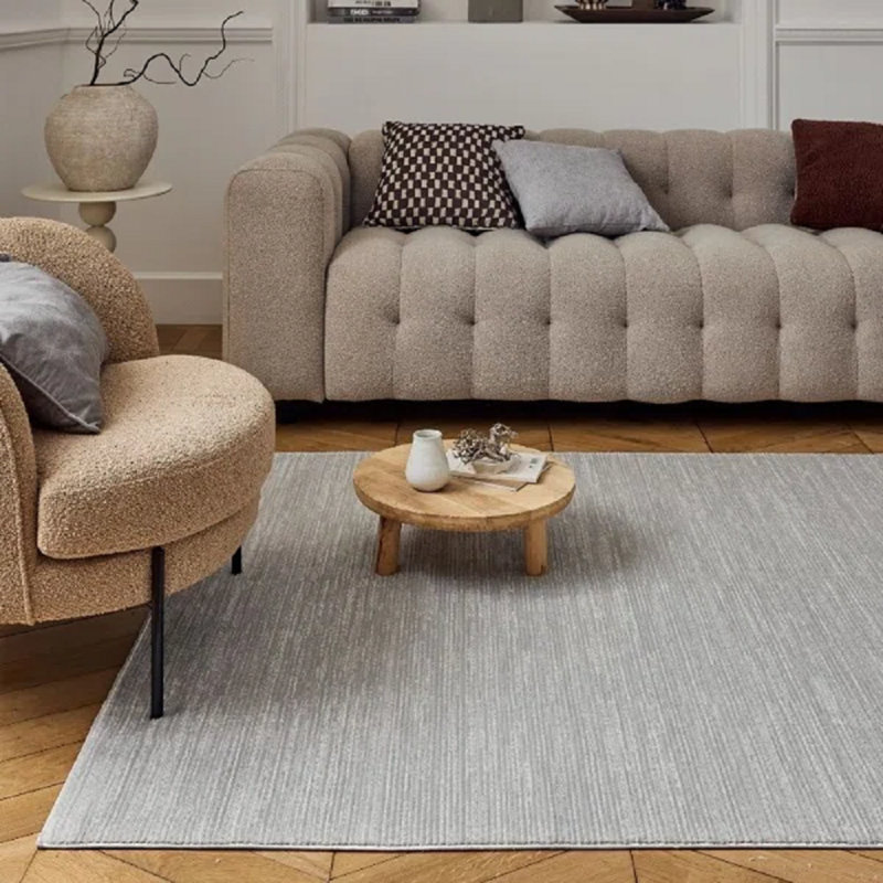 Carmel Modern Striped Grey Area Rug, Runner 80 x 300 cm