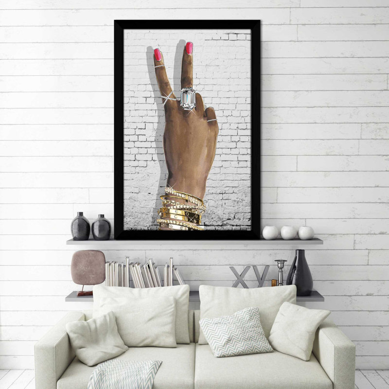 Paix (verticale) par Jodi - impression, Cadre noir, H 27,5 po x l 21,5 po x P 0,75 po
