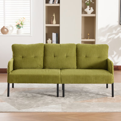 68 Inch Oversized Loveseat, Modern Corduroy Couch With High-Quality Fabric, Comfortable Double-Seater Sofa With Sturdy Frame, Cozy Bedroom Sofa With Dual Side Pockets, Ideal For Living Room And Apartment