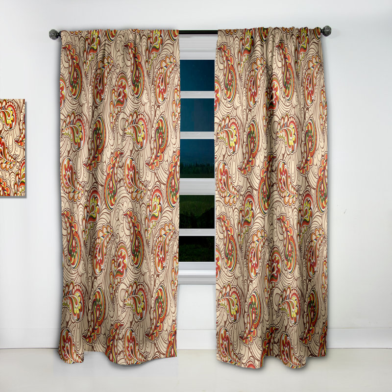 Rideau occultant à motif automnal - motif bohème et éclectique Autumn, L 52 po x L 120 po