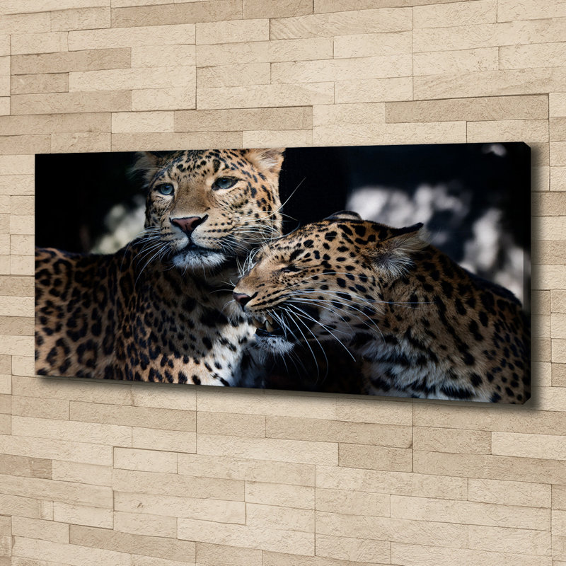 Two Leopards - Wrapped Canvas Print