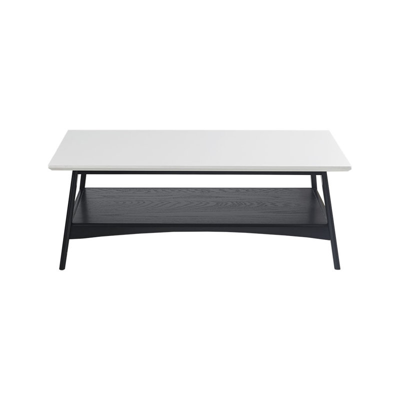 Coffee Table Living Room Table, Black/Off-White