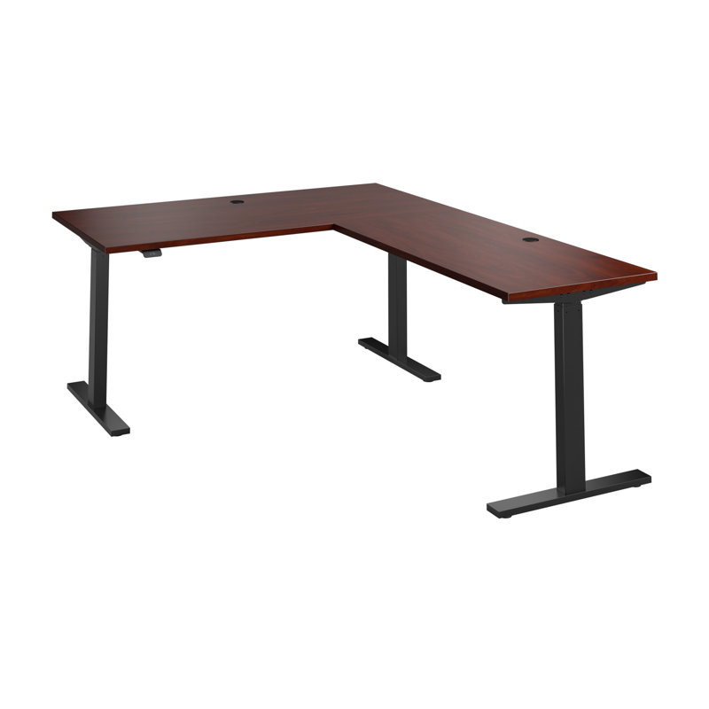 Bush Business Furniture Move 60 Series Height Adjustable L Shaped Standing Desk - Reversible, 27" H x 59.5" W x 77" D, Black