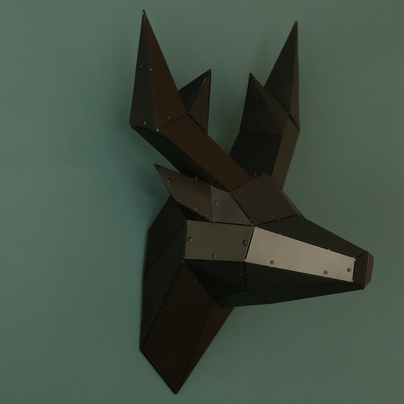 Animals Wall Decor on Metal, Black