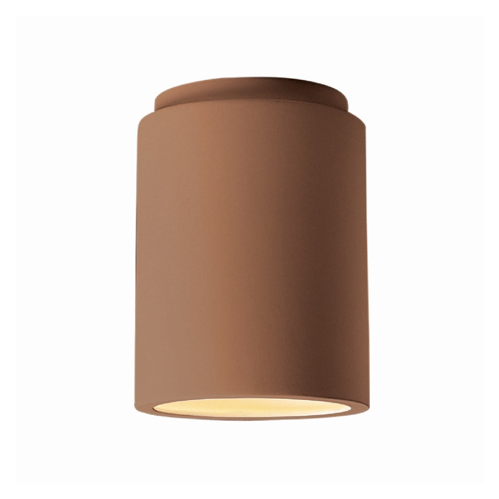 Sumatra Single Light Ceramic Flush Mount, Adobe, LED (Integrated)