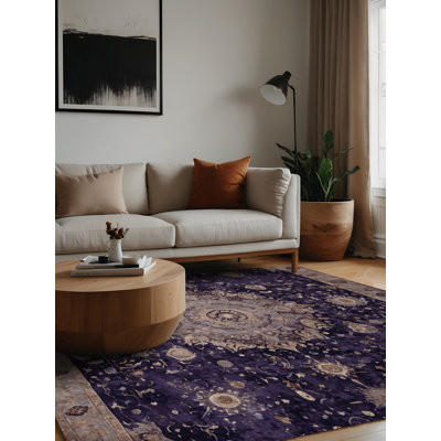 Tapis mauve lavable à la machine