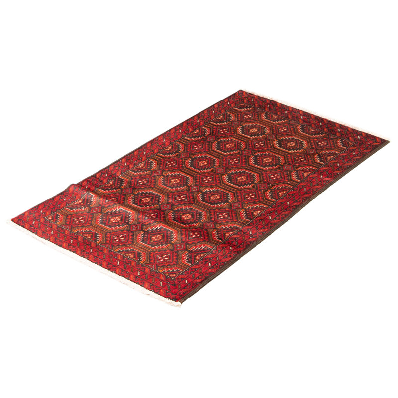 Tapis noir Royal Baluch 2 pi 9 po x 4 pi 11 po