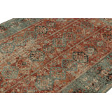 Rug & Kilim’S Distressed Rug In Rust, Beige And Teal Tribal Medallions