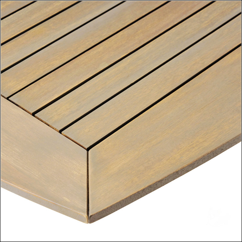 Table de salle à manger d'extérieur en bois d'acacia avec design à lattes traditionnelles, parfaite pour les réceptions extérieures polyvalentes et durables
