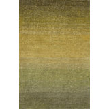 Fade Hand Knotted Ombre Area Rug in Olive/Grass/Moss Green