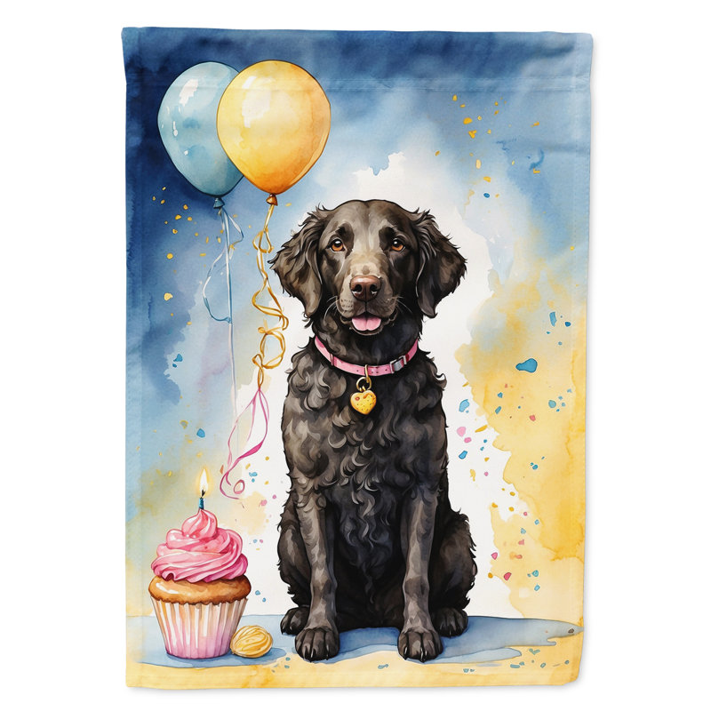 Drapeau «Happy Birthday House», Retriever à poil frisé