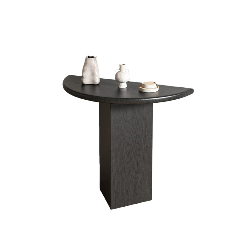 Black Solid Wood Console Table, 31.5" H x 35.43" W x 15.75" D, Black